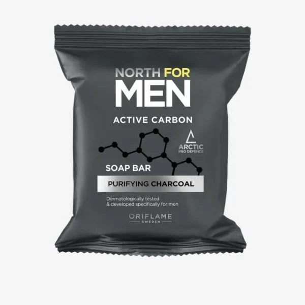 صابون کربن اکتیو نورث فور من اوریفلیم - North FOR Men Active Carbon Soap Bar Oriflame - سرزمین زیبایی