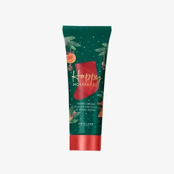 کرم دست هپی هالیدیز با رایحه مرکبات و ادویه‌های زمستانی اوریفلیم - Happy Holidays Hand Cream Scented with Citrus Winter Spices - سرزمین زیبایی