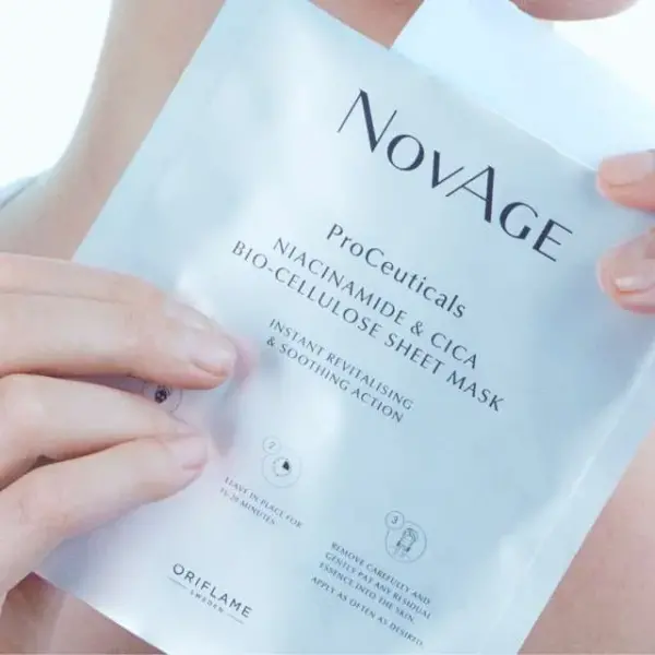 ماسک ورقه ای نیاسینامید و سیکا بیو سلولز ProCeuticals نوایج اوریفلیم - ORIFLAME NOVAGE ProCeuticals Niacinamide Cica Bio Cellulose Sheet Mask - سرزمین زیبایی